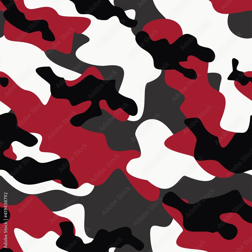 red military camouflage vector seamless print