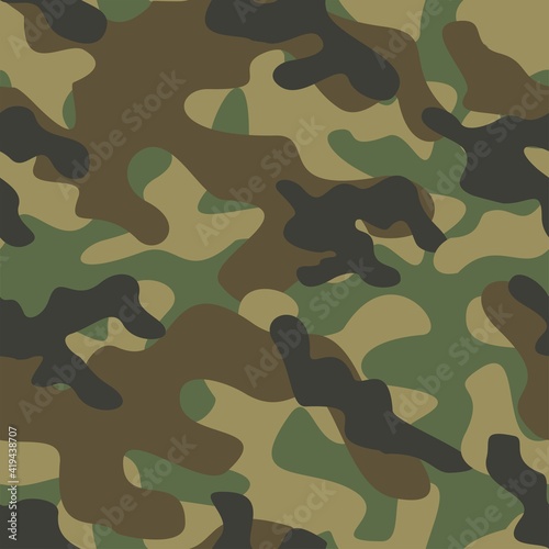 green military camouflage vector seamless pattern