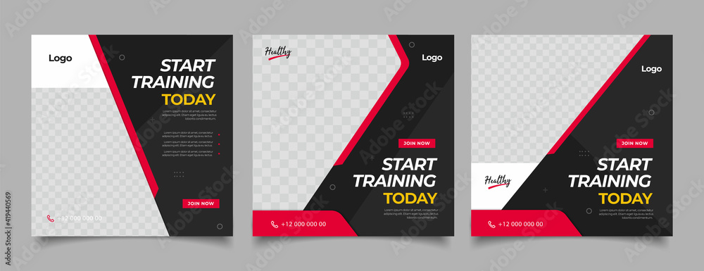 Gym Fitness social media post template Gym Fitness social media post template