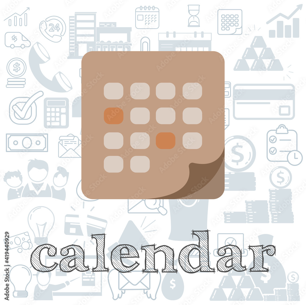 calendar vector flat illustration, calendar business vector illustration calendar vector flat illustration, calendar business vector illustration