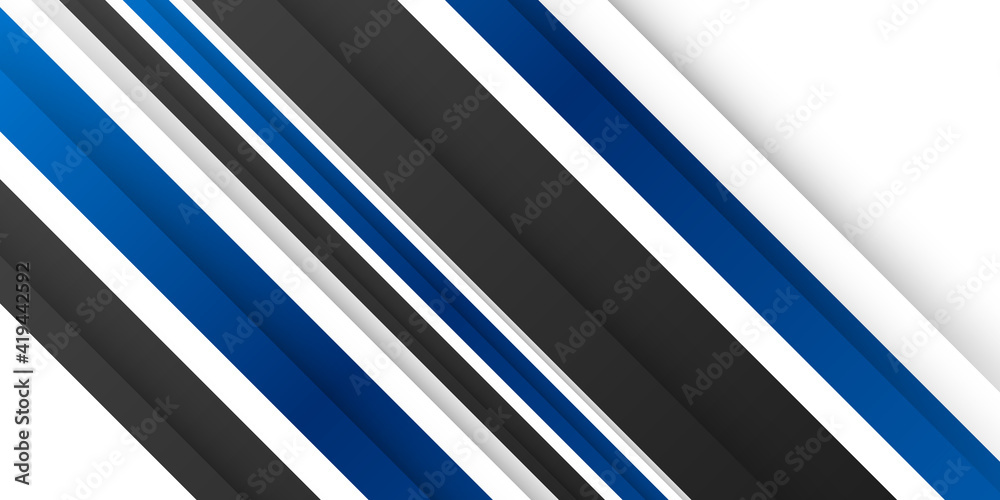Template corporate concept blue black grey and white contrast background for modern business corporate presentation. Blue black abstract background with overlap shiny layers 