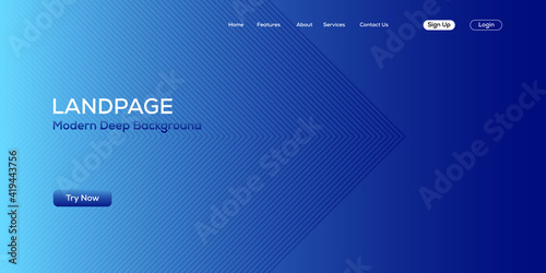 modern landing page template blue shape pattern. vector illustration
