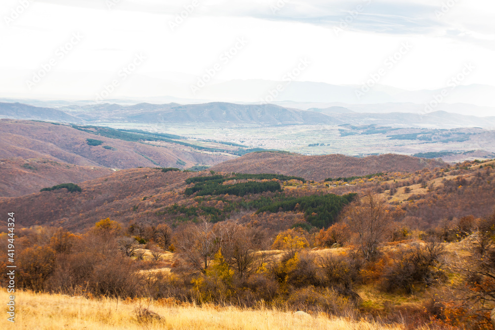 Balkan hills Stara Planina in Bulgaria in autumn, Sofia region, Bulgaria