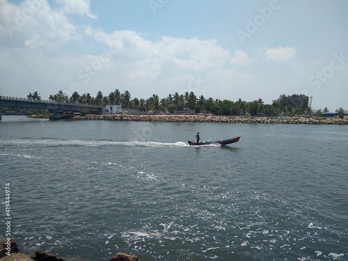 fishing boat in the Arabian sea, Muthalapozhi sea port, Thiruvananthapuram Kerala