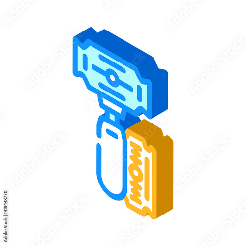 blade callus remover isometric icon vector illustration