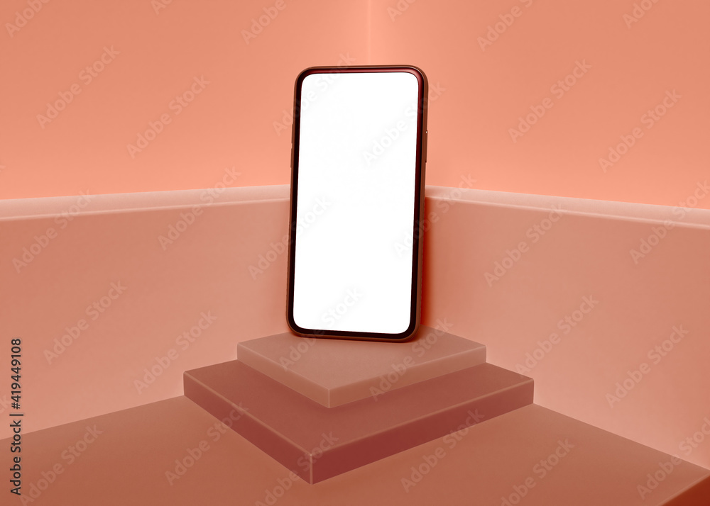 3D Illustration. Smartphone with blank white screen. 3D Illustration. Smartphone with blank white screen.