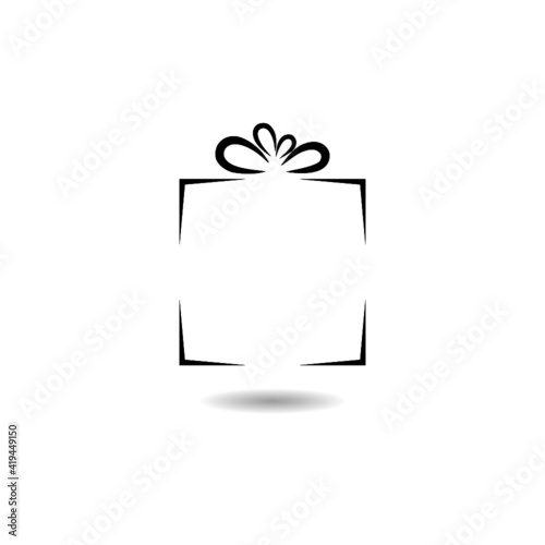 Gift box icon with shadow