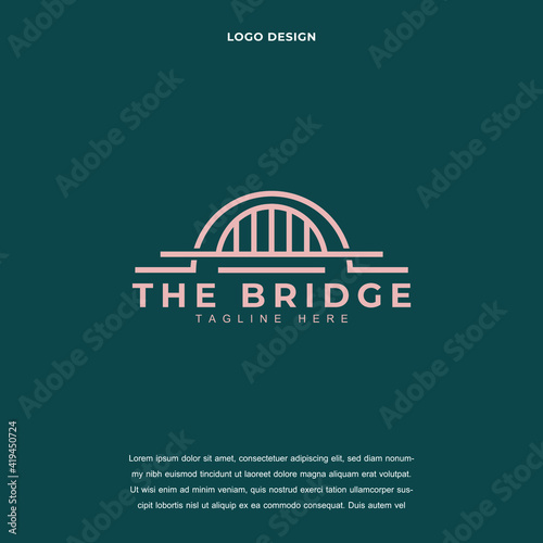 Creative the bridge icon logo design vector illustration. bridge symbol logo design color editable