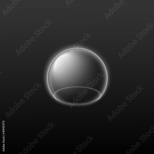 Bubble shield, force field or energy transparent sphere a vector illustration.