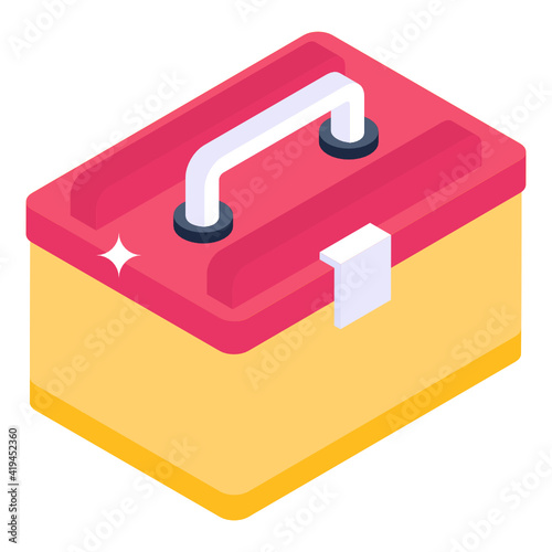 
Isometric design icon of toolbox

