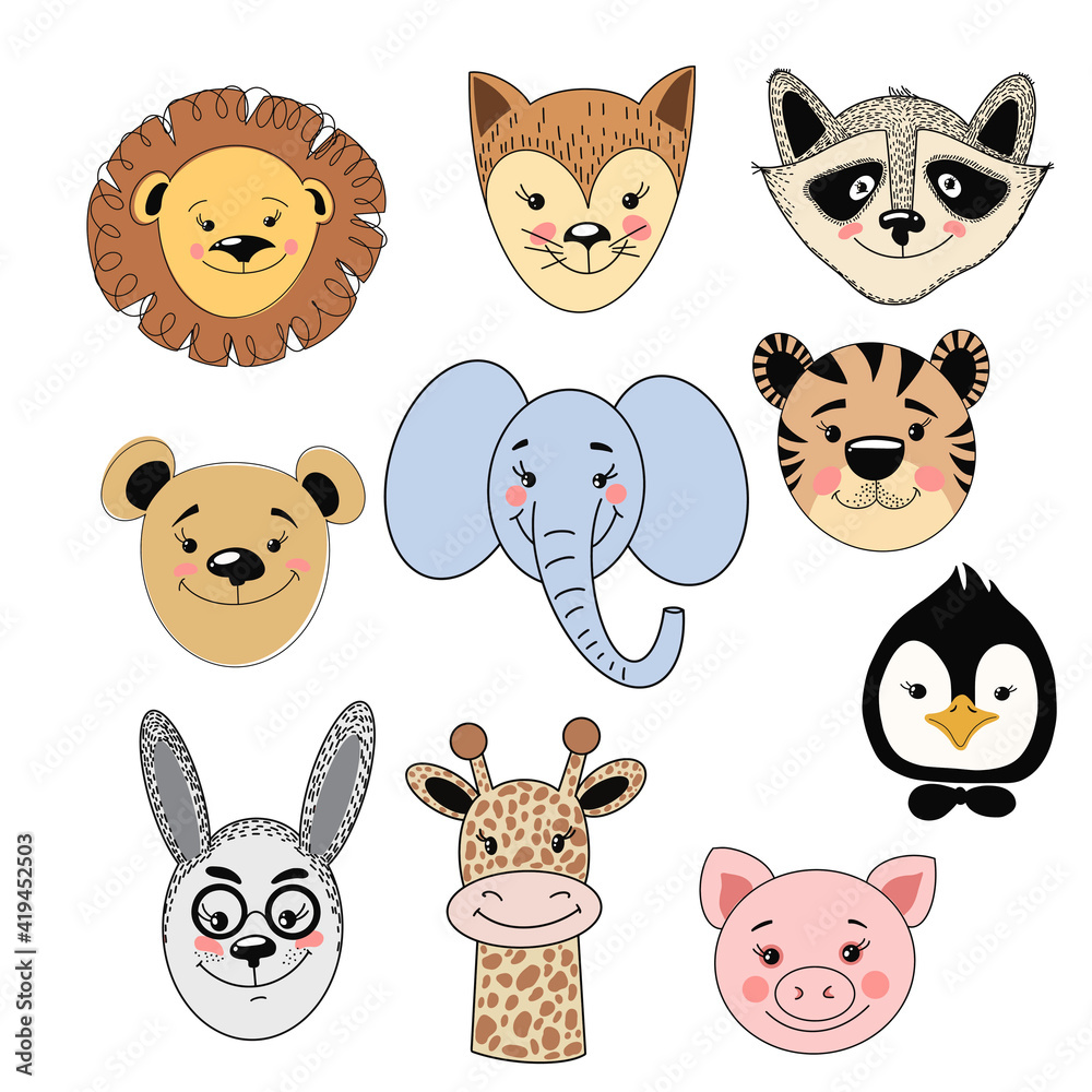 Vector cartoon sketch illustration cute doodle animals. Trendy design in sketch style t-shirt print, cards, poster. Vector cartoon sketch illustration cute doodle animals. Trendy design in sketch style t-shirt print, cards, poster.