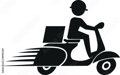 Fast delivery icon  delivery boy icon  delivery with motor bike icon