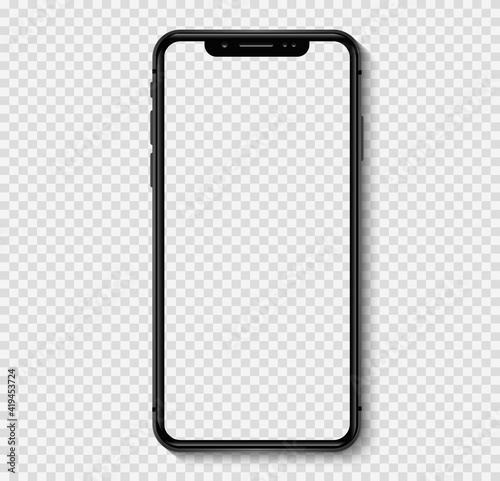 Trendy smartphone mockup mobile phones. Template for infographics or presentation. Vector illustration
