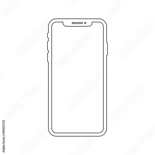 Outline smartphone Icon vector illustration