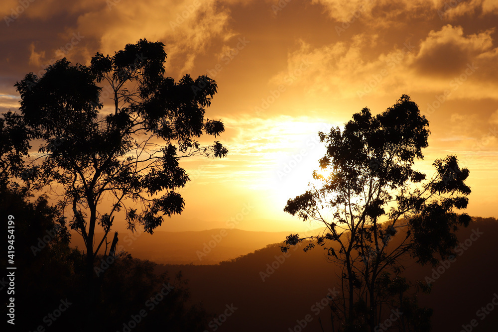 sunset in the mountains sunset in the mountains