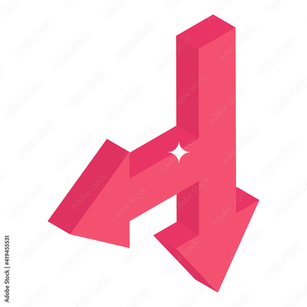 An icon of arrows in isometric style
An icon of arrows in isometric style