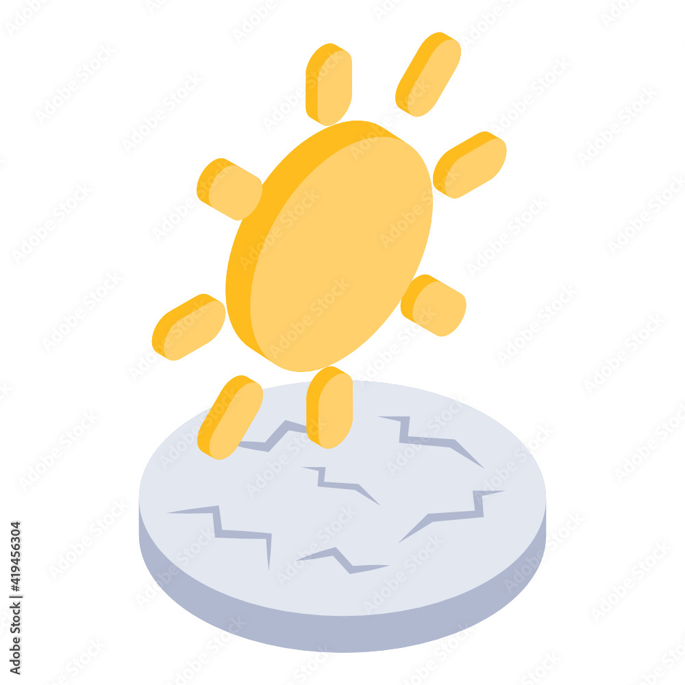 
Sun isometric style icon, editable vector 

