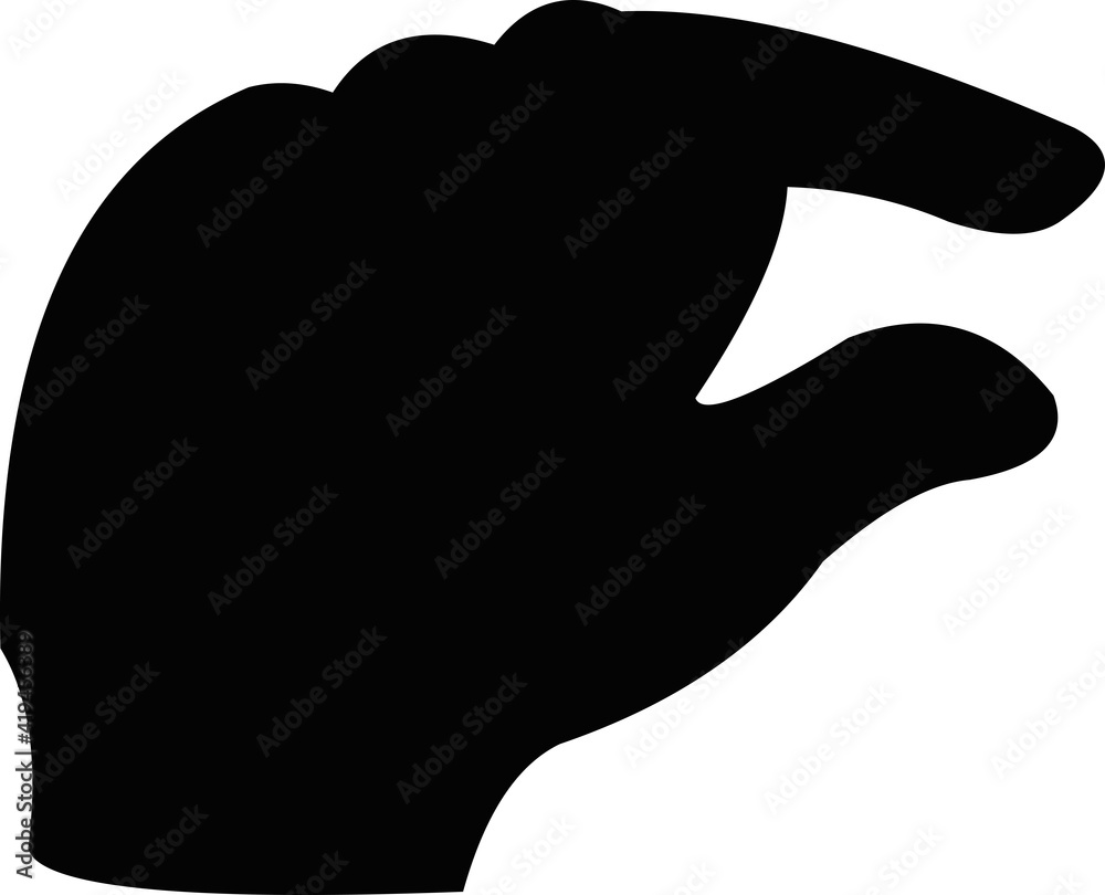 Vector illustration of a black silhouette of a hand with a gesture of quantity Vector illustration of a black silhouette of a hand with a gesture of quantity