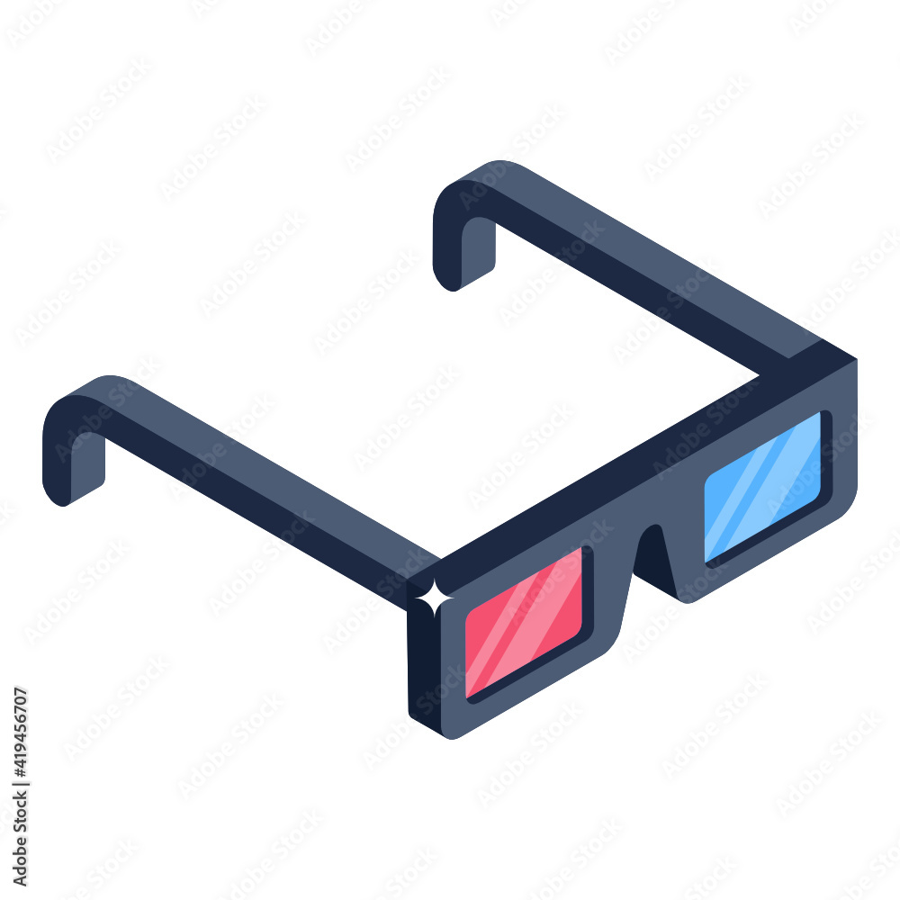 3d glasses in the isometric style icon
3d glasses in the isometric style icon