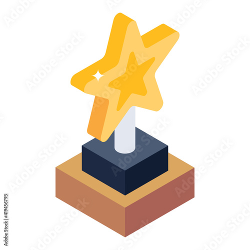 
An icon of star award in modern isometric style 

