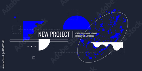 Trendy abstract background. Composition of amorphous forms and lines.