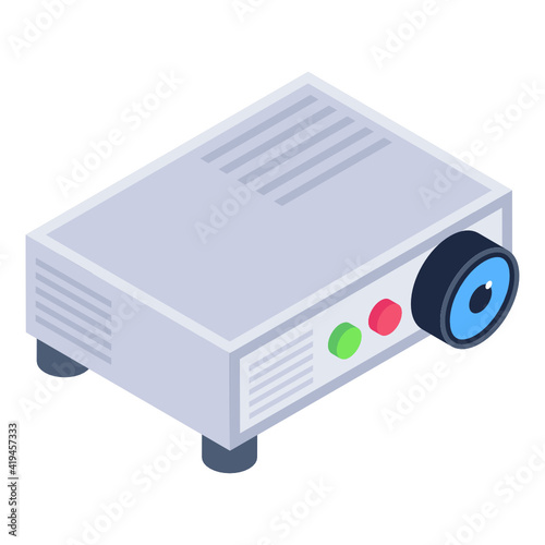 
An icon design of movie projector, isometric vector 

