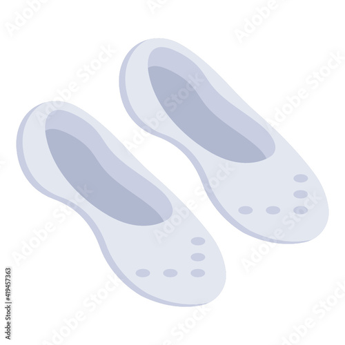  Beautiful pair of lady shoes, isometric icon