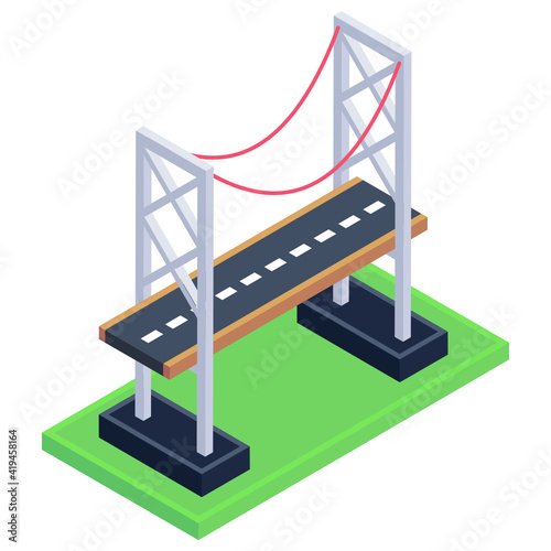 

An island confederation bridge isometric icon


