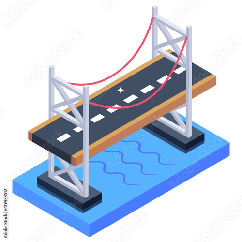 
An oldest greek bridge, rion antirion bridge isometric icon

 photo