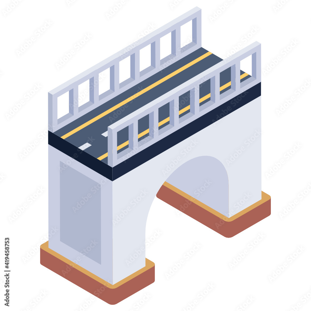 

An island confederation bridge isometric icon


