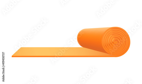 Template of mat for yoga or pilates, realistic vector illustration isolated.