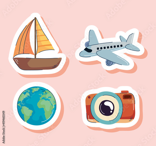 time travel four set icons