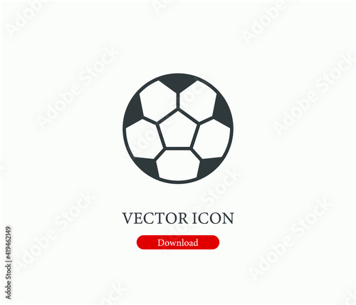 Soccer ball vector icon.  Editable stroke. Linear style sign for use on web design and mobile apps, logo. Symbol illustration. Pixel vector graphics - Vector
