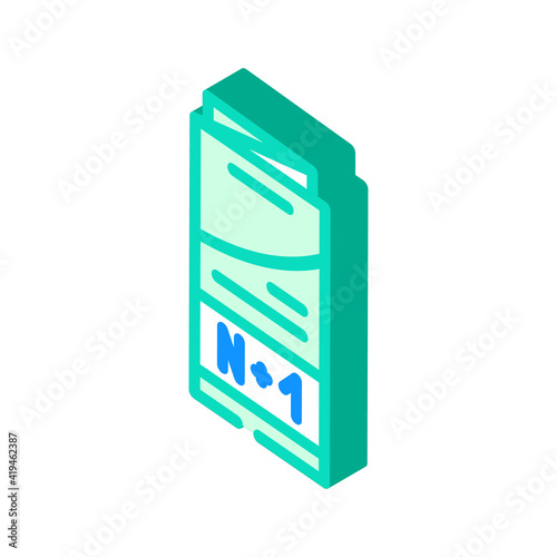 numbering booklet isometric icon vector illustration sign