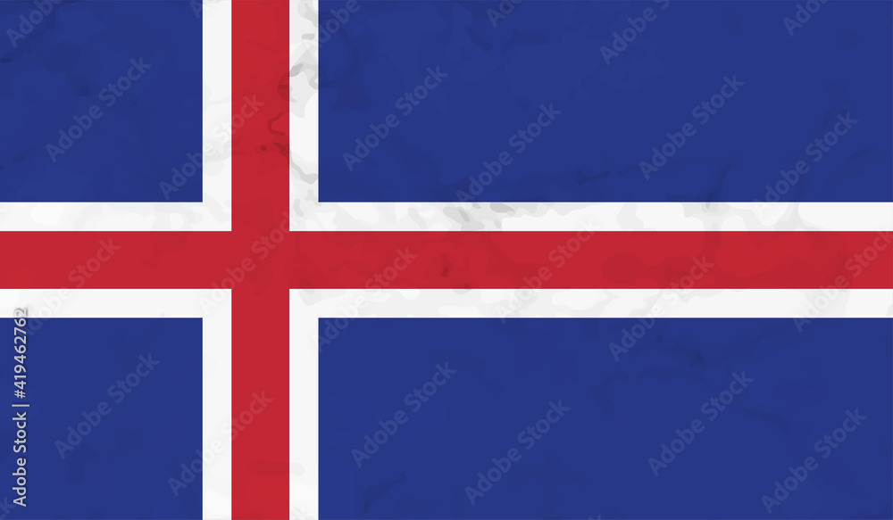Naklejka premium Flag Of Iceland - Grunge