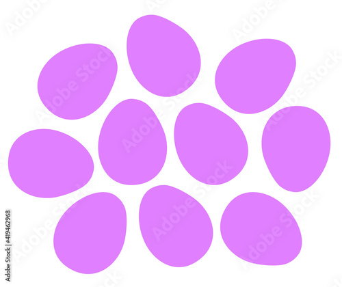 Easter pink eggs. vector set