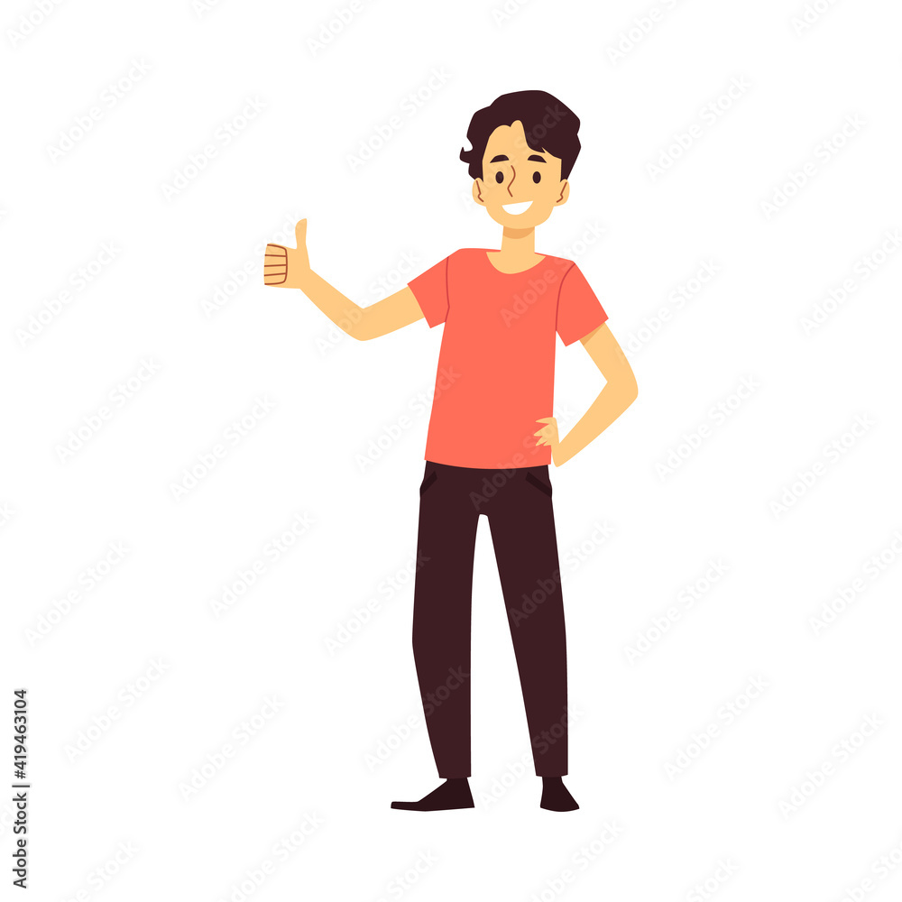Happy young man showing of thumb up expressing positive emotions. Happy young man showing of thumb up expressing positive emotions.
