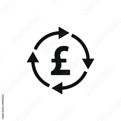 Velocity of money. Pound currency circulation icon concept isolated on white background. Vector illustration