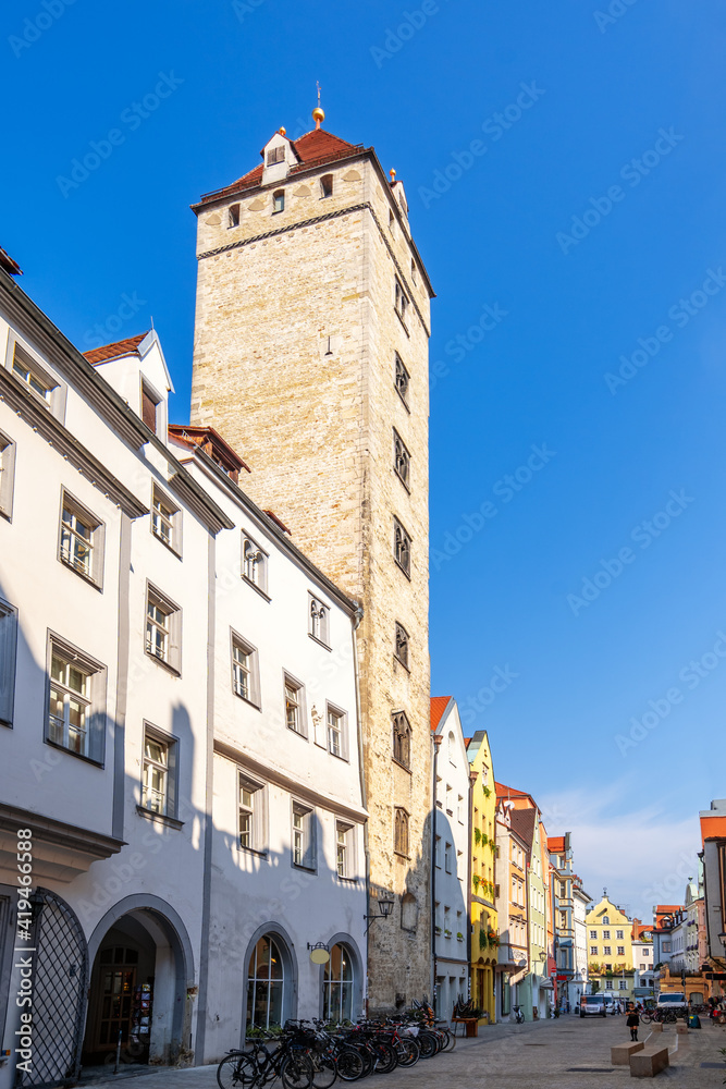 Goldener Turm, Regensburg, Bayern, Deutschland 