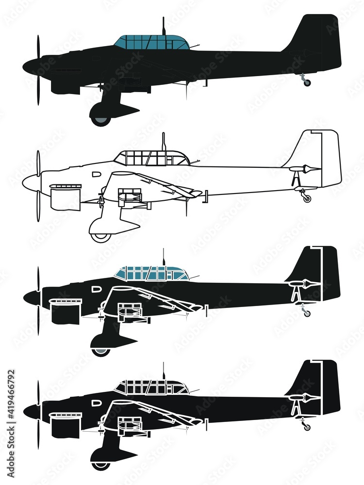 Ju 87 Stuka in right view Ju 87 Stuka in right view