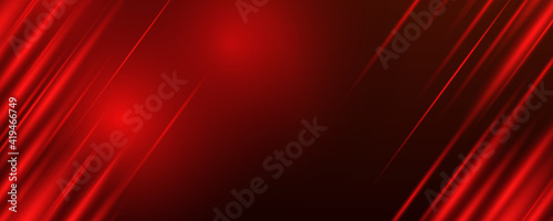 Abstract red light background. Illustration of abstract red and black metallic with light ray and glossy line. Metal frame design for background. Vector design modern digital technology concept