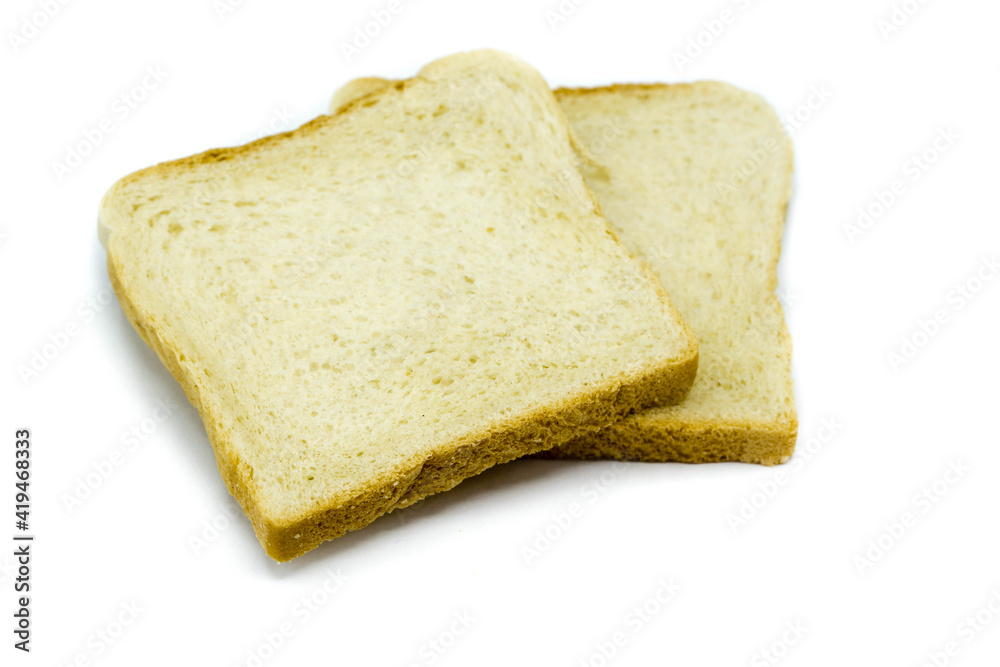 Toast bread isolated on white background