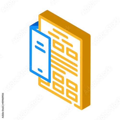 insert booklet isometric icon vector illustration sign