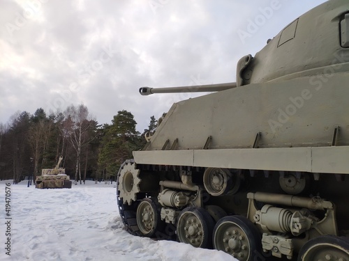 M4A2 Sherman Tank. main American medium tank of the World War II period