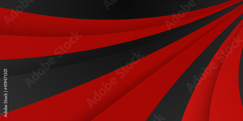 Wallpaper Mural High contrast red and black glossy stripes. Abstract tech graphic banner design. Vector corporate background. Abstract black grey metallic overlap red light hexagon mesh design modern luxury banner Torontodigital.ca