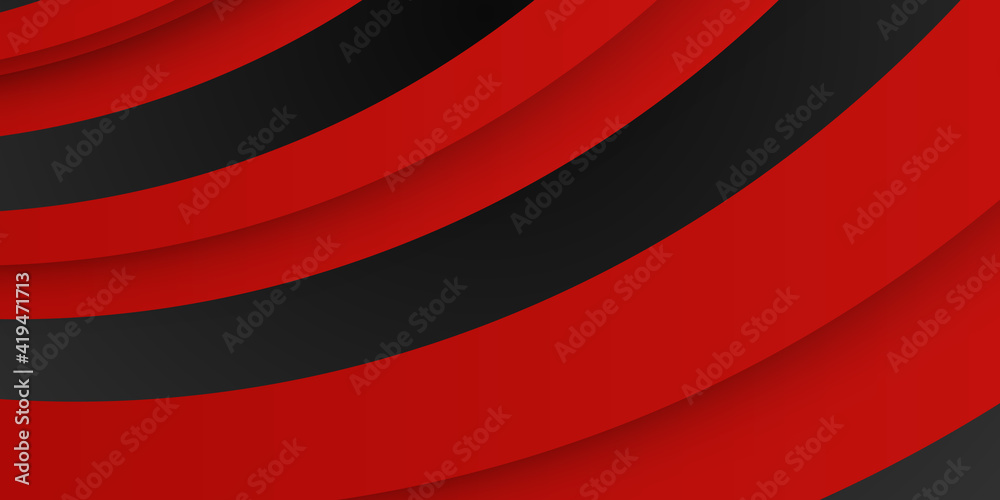 High contrast red and black glossy stripes. Abstract tech graphic banner design. Vector corporate background. Abstract black grey metallic overlap red light hexagon mesh design modern luxury banner High contrast red and black glossy stripes. Abstract tech graphic banner design. Vector corporate background. Abstract black grey metallic overlap red light hexagon mesh design modern luxury banner