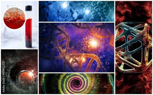 DNA Strand Collage