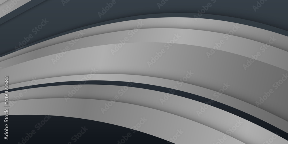 Fototapeta premium Black abstract geometric background. Modern shape concept. Abstract polygonal pattern luxury black with silver. Black premium background with luxury dark polygonal pattern and silver triangle lines.