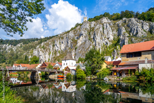 Burg Randeck, Alte Holzbrücke, Essing, Bayern, Deutschland 