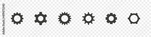 Setting icon. Gear icon set. Setting gears. App settings button. Vector illustration